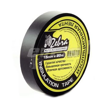 Изолента 15 мм х 20 м "ZEBRA" черная