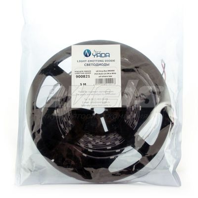 Лента светодиодная "Nord YADA" 12V (катушка 5м) (5050 30smd - метр) СИНЯЯ 6500K IP20 белая основа — основное фото